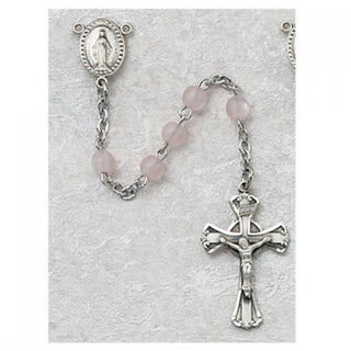 Sterling Silver 3MM Pink Pearl Rosary