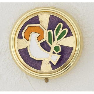 Gold Enameled with White Holy Spirit Pyx
