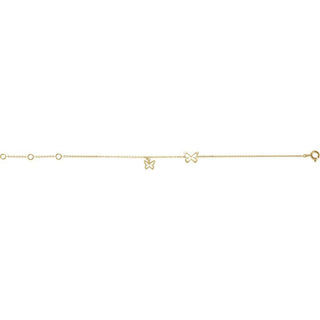 14K Yellow Butterfly Adjustable 6 1/2-7 1/2" Bracelet