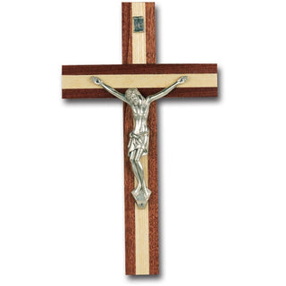10" Inlay Crucifix With Silver Corpus