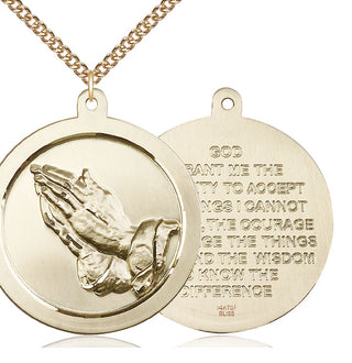 14kt Gold Filled Praying Hand Medal | Large
