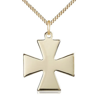 14kt Gold Filled Surfer Cross Medal Catholic Jewelry