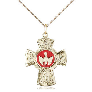 14kt Gold Filled 5-Way Medal Catholic Jewelry