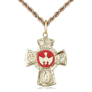 14kt Gold Filled 5-Way Medal Catholic Jewelry