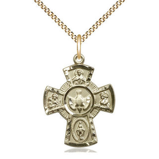 14kt Gold Filled 5-Way Medal Catholic Jewelry