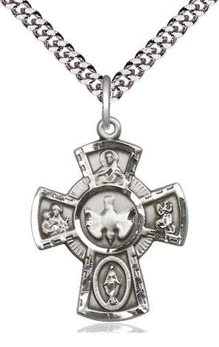 Sterling Silver 5-Way Medal Catholic Jewelry