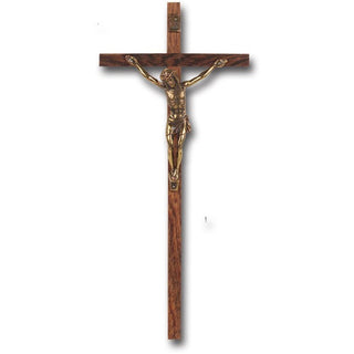 8" Wood Crucifix Bronze Corpus