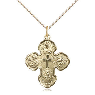 14kt Gold Filled 5-Way Medal Catholic Jewelry