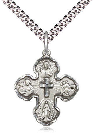 Sterling Silver 5-Way Medal Catholic Jewelry