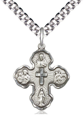 Sterling Silver 5-Way Medal Catholic Jewelry