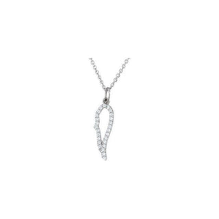 Platinum 1/10 CTW Natural Diamond Angel Wing 18" Necklace