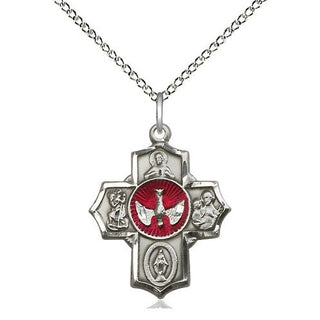 Sterling Silver 5-Way Medal Religious Jewelry