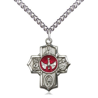 Sterling Silver 5-Way Medal Religious Jewelry