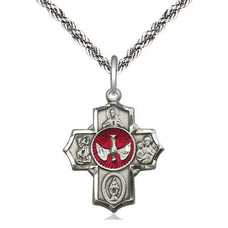 Sterling Silver 5-Way Medal Religious Jewelry