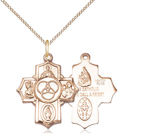 14kt Gold Filled New Family 5-Way Medal Religious Jewelry