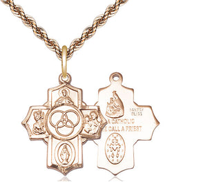 14kt Gold Filled New Family 5-Way Medal Religious Jewelry