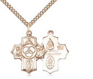 14kt Gold New Family 5-Way Medal