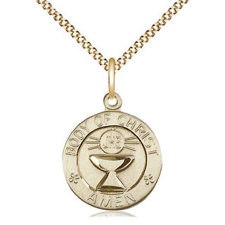 14kt Gold Filled Body of Christ Medal Religious Jewelry