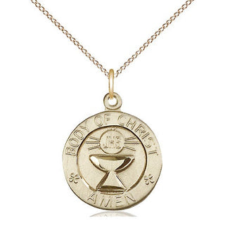 14kt Gold Filled Body of Christ Medal Religious Jewelry