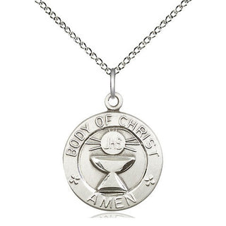 Sterling Silver Body of Christ Medal Religious Jewelry