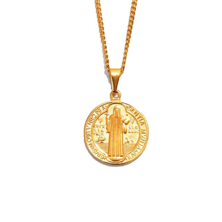 18K gold plated St. Benedict Medallion