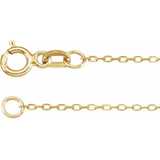 16 Inch Diamond Cut Cable Chain With Spring Ring 14K White Gold