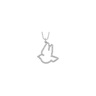 14K White 1/4 CTW Natural Diamond Dove 16" Necklace