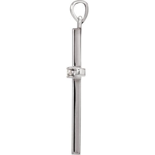 Platinum .03 CT Natural Diamond Cross Pendant