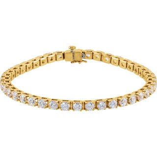 14K Yellow Imitation White Cubic Zirconia Line Bracelet