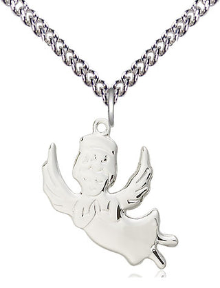 Sterling Silver Angel Medal Religious Jewelry