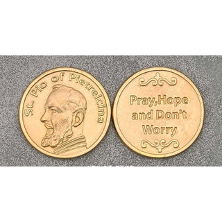 Bulk Gold Tone Token - Saint Pio