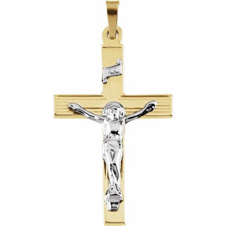 14K Yellow & White 29x19 mm Crucifix Pendant