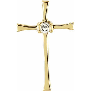 14K Yellow .05 CTW Natural Diamond Cross Pendant