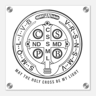 St. Benedict Medal Cross Acrylic Wall Plaque - view 3