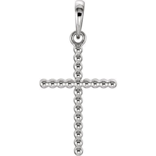 Sterling Silver Beaded Cross Pendant