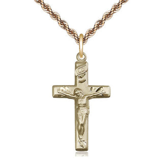 14kt Gold Crucifix Medal