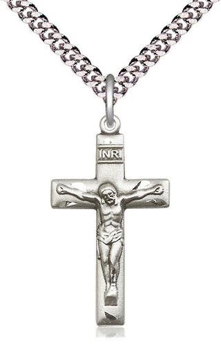 Sterling Silver Crucifix Medal Catholic Jewelry