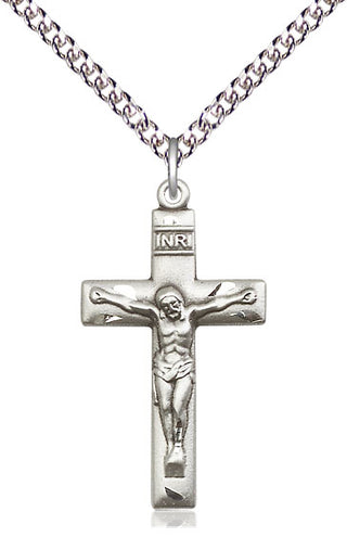 Sterling Silver Crucifix Medal Catholic Jewelry