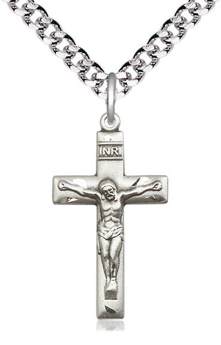 Sterling Silver Crucifix Medal Catholic Jewelry