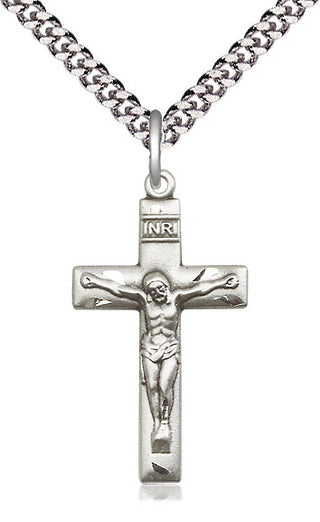 Sterling Silver Crucifix Medal Catholic Jewelry