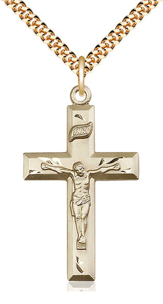 14kt Gold Filled Crucifix Medal Catholic Jewelry