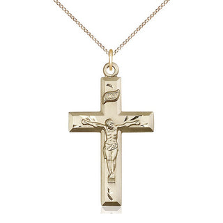 14kt Gold Crucifix Medal