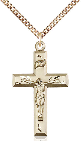 14kt Gold Crucifix Medal
