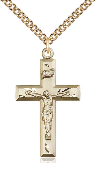14kt Gold Crucifix Medal