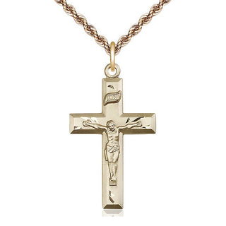 14kt Gold Crucifix Medal