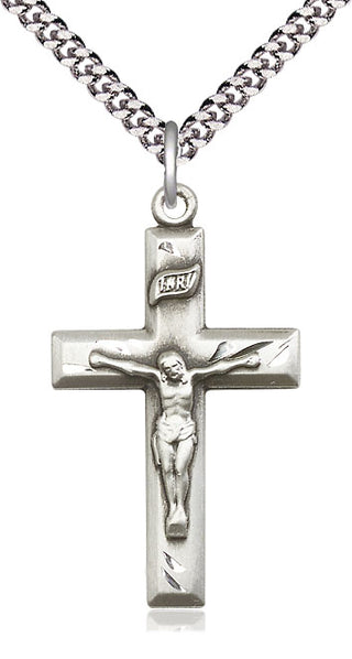 Pewter Crucifix Medal Catholic Jewelry