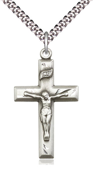 Sterling Silver Crucifix Medal Catholic Jewelry
