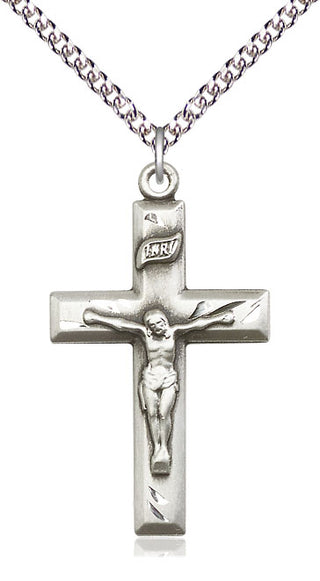 Sterling Silver Crucifix Medal Catholic Jewelry