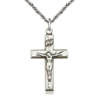 Sterling Silver Crucifix Medal Catholic Jewelry