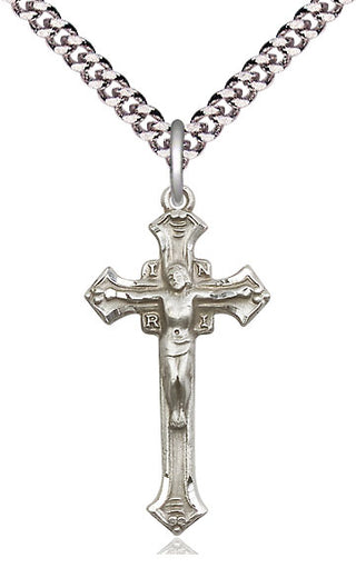 Sterling Silver Crucifix Medal Catholic Jewelry